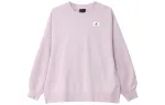 Jordan Embroidery Solid Color Pullover Fleece Lined Long Sleeved Sweatshirt Women's Purple