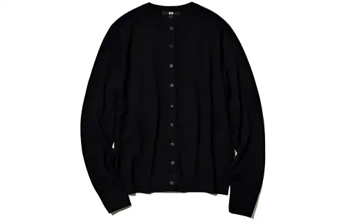 UNIQLO Knitwear Women's Dark Gray Crew Neck Moderate Cardigan