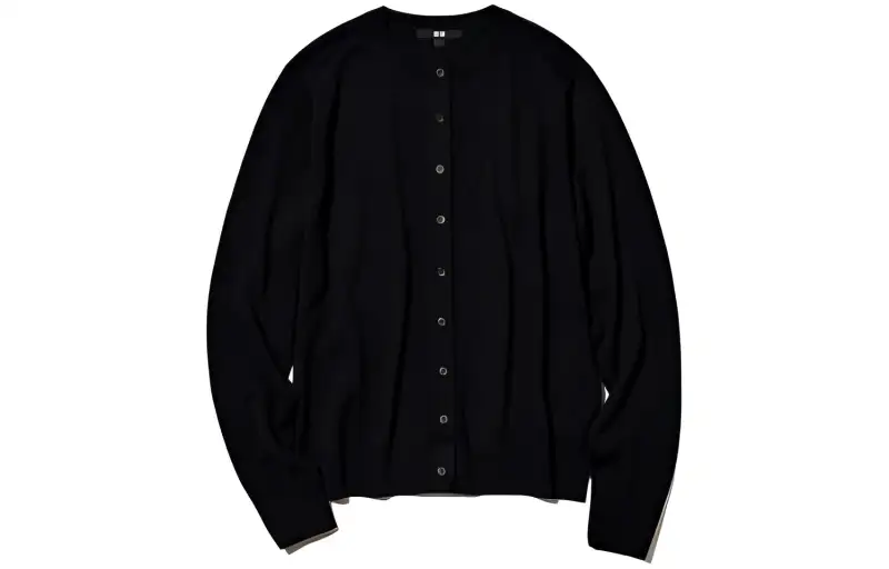 UNIQLO Knitwear Women's Dark Gray Crew Neck Moderate Cardigan