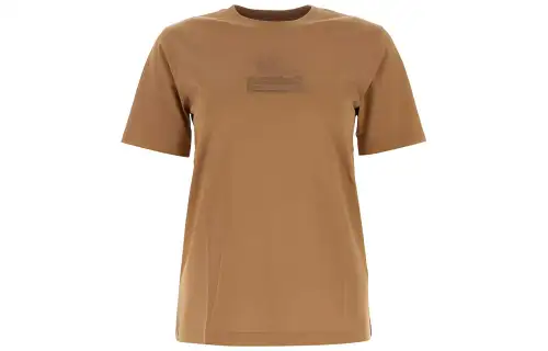 Burberry T Shirts Women's Brown Crew Neck Moderate Straight Fit