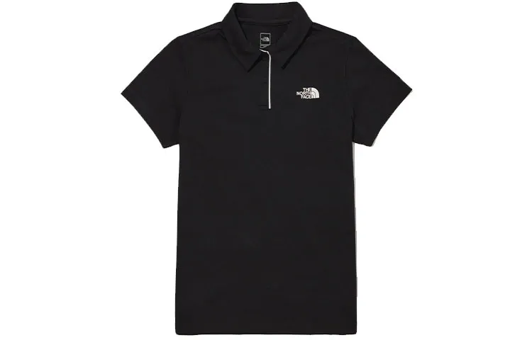 THE NORTH FACE Polo Shirts Women's Black Polo Collar Moderate Straight Fit