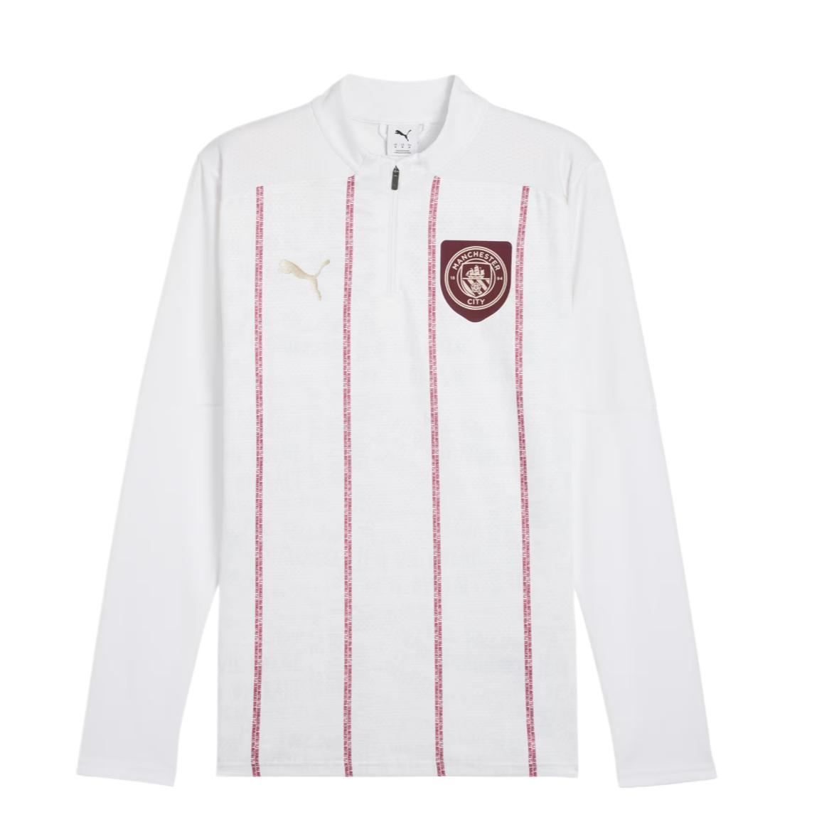 PUMA Manchester CityQuarter Zip Soccer Jersey Men’s White