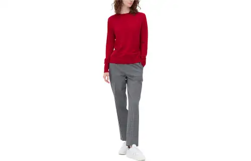 UNIQLO Knitwear Women's Coral Red Crew Neck Moderate Base Layer