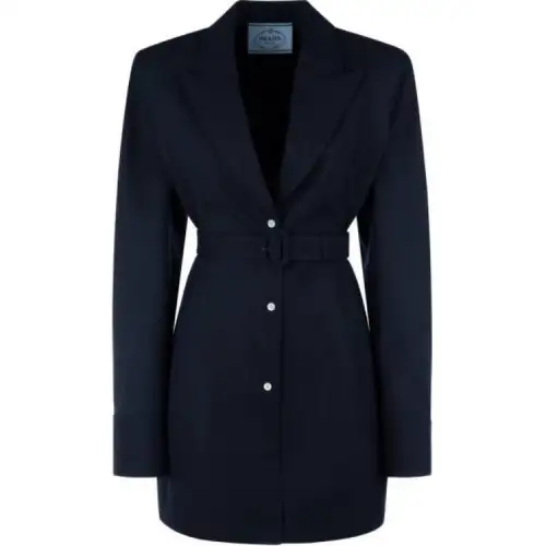 PRADA Belted Single Breasted Blazer