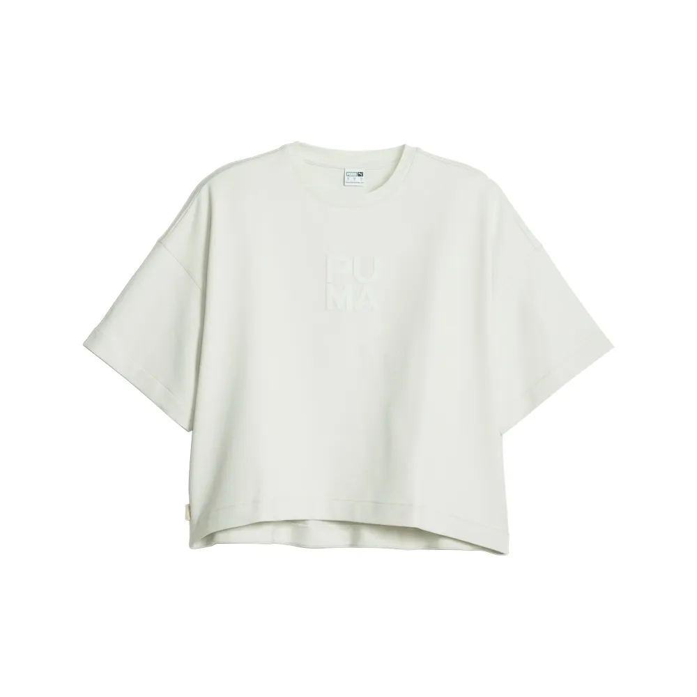 PUMA T-Shirts Women's Dull Gray Crew Neck Moderate Straight Fit