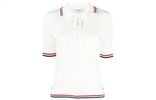 THOM BROWNE Rwb Pointelle Polo Shirt