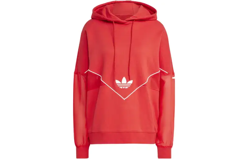 Adidas Originals Sweatshirts Women's Red Hooded Moderate Regular