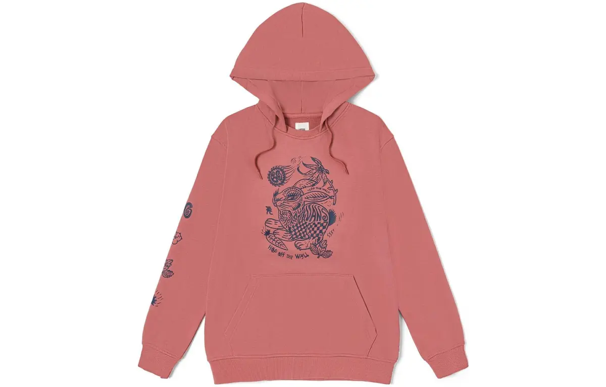 Vans Year Of The Rabbit Sweatshirts Women's Rose Hooded (Non-detachable) Moderate