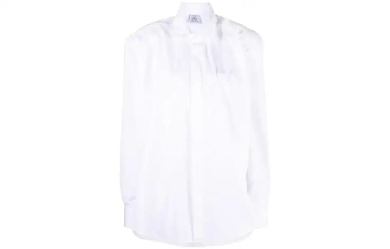 Vetements Shirts Women's White Square Collar Moderate Shirt