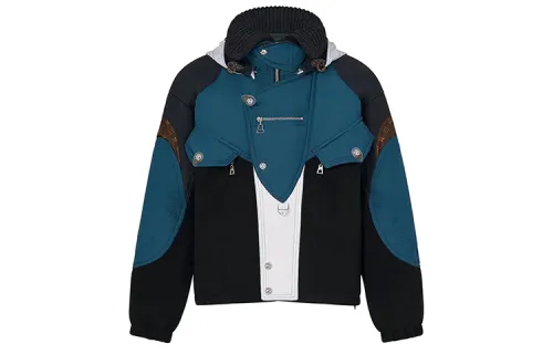 LOUIS VUITTON Jackets & Coats Women's Blue Black Multicolor