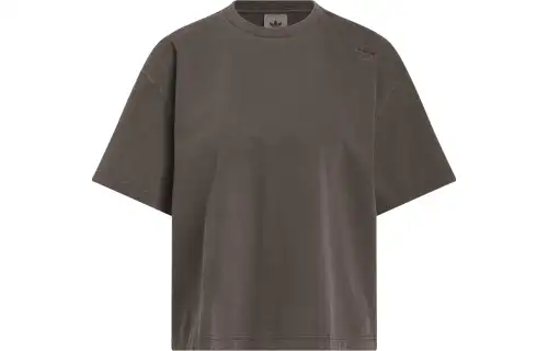 Adidas Originals T Shirts Women's Brown Crew Neck Moderate Straight Fit