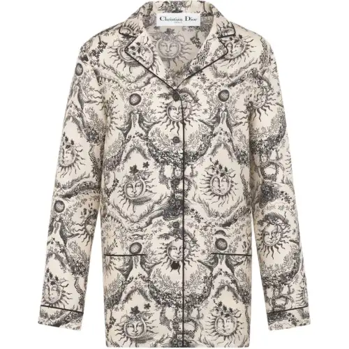 DIOR Shirts Women's Ecru Lapel Moderate Other