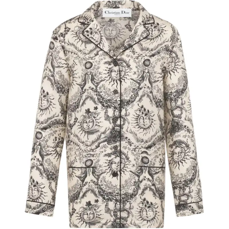 DIOR Shirts Women's Ecru Lapel Moderate Other