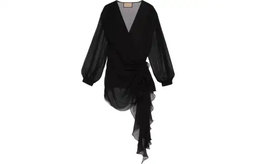 GUCCI Shirts Women's Black V Neck Thin Other
