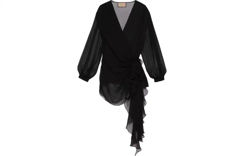 GUCCI Shirts Women's Black V Neck Thin Other