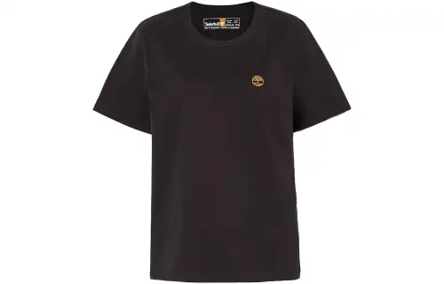 Timberland T Shirts Women's Black Crew Neck Moderate Straight Fit