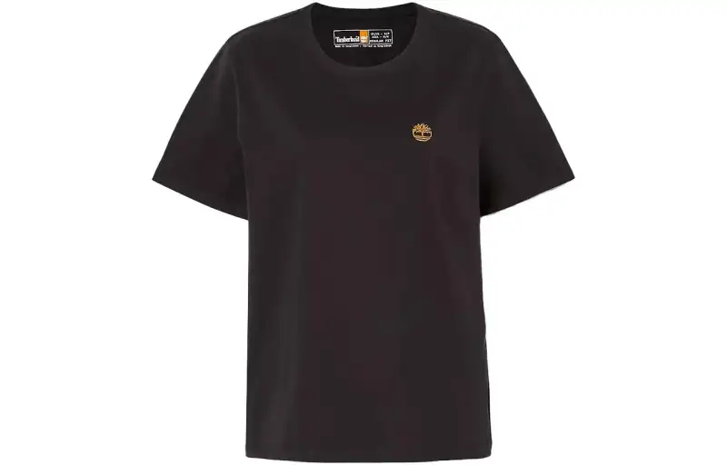 Timberland T Shirts Women's Black Crew Neck Moderate Straight Fit