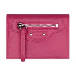 Balenciaga Cow Leather Wallet Mini Women's Dark Pink