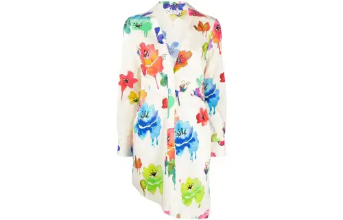 OFF WHITE Floral Printed Shirt Dress