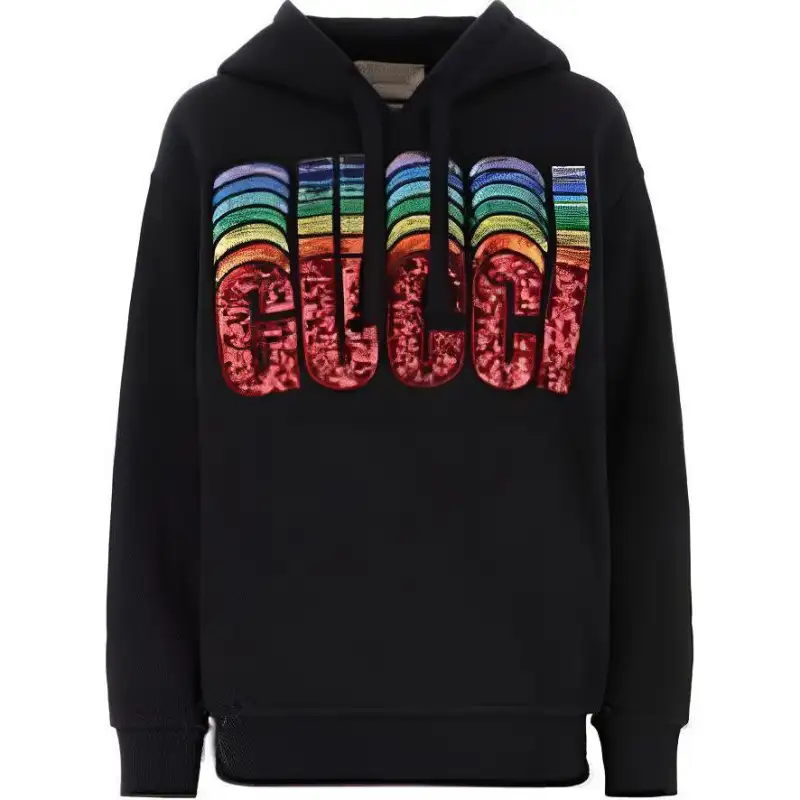 GUCCI Sweatshirts Women's Black Hooded Moderate Regular