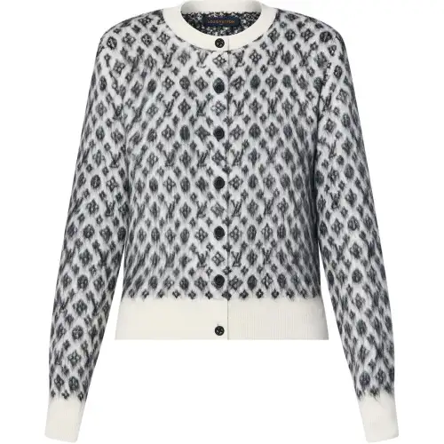 LOUIS VUITTON Monogram Brushed Knit Cardigan