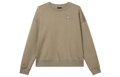 Jordan Sweatshirts Women's Olive Green Crew Neck Moderate Regular
