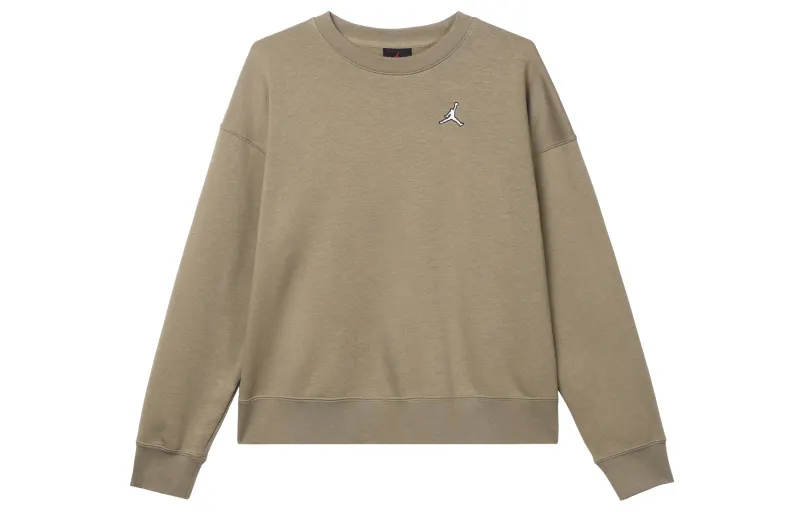 Jordan Sweatshirts Women's Olive Green Crew Neck Moderate Regular
