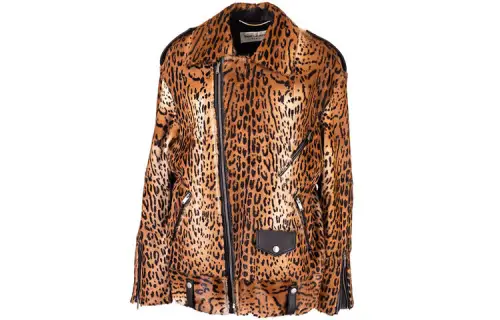 SAINT LAURENT Zip up Animal print Jacket