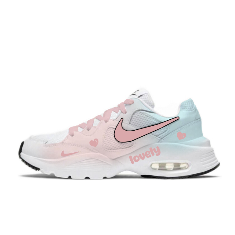 Nike Air Max Fusion Abrasion Resistant Slip Resistant Low top Running Shoes Women’s Pink Blue