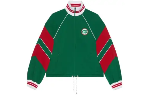 GUCCI Sweatshirts Women's Green Stand Collar Moderate Regular