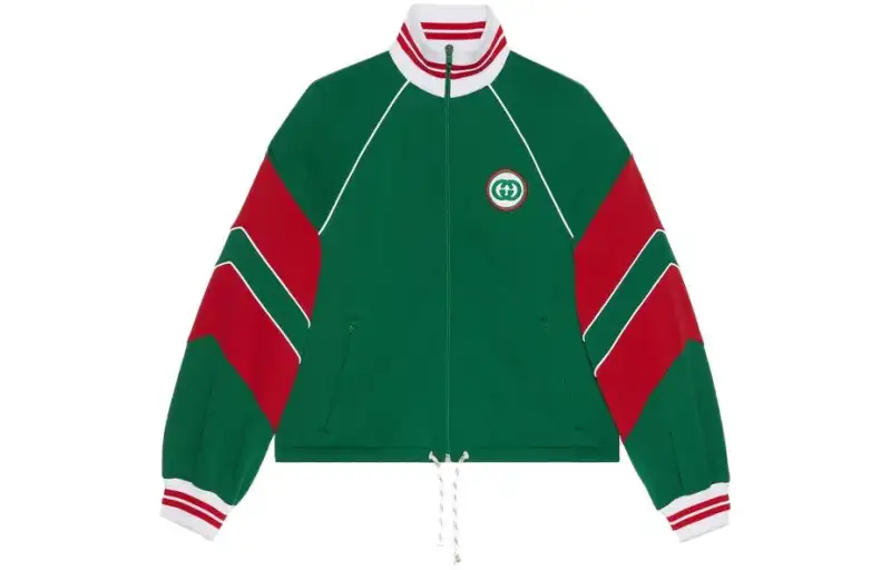 GUCCI Sweatshirts Women's Green Stand Collar Moderate Regular