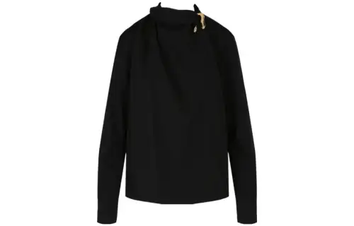 Bottega Veneta Knitwear Women's Black Turtleneck Moderate Irregular