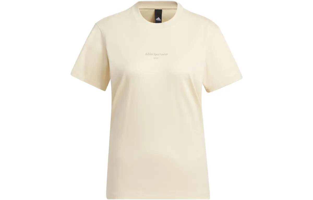 Adidas T-Shirts Women's Sand Strata Crew Neck Moderate Straight Fit