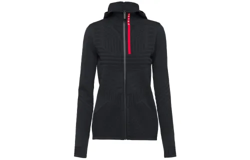 PRADA Jackets Women's Black Hooded Moderate Other