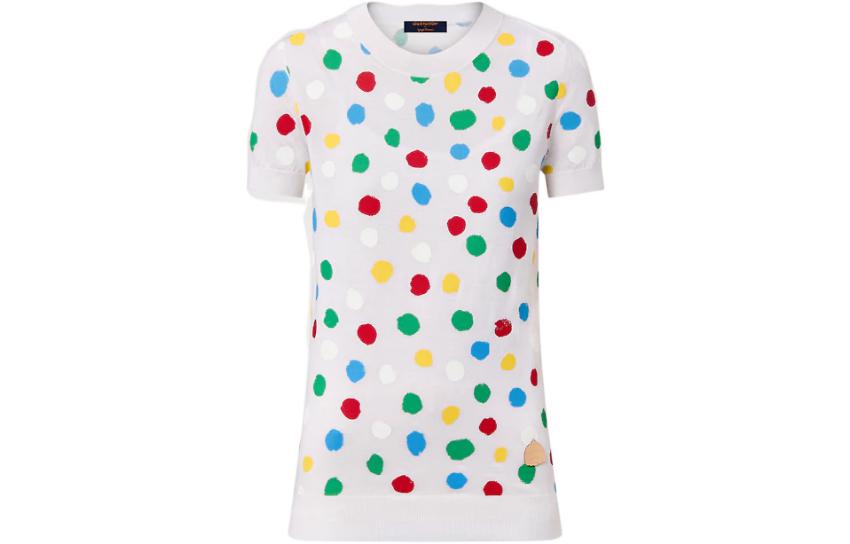 Женская футболка Louis Vuitton LOUIS VUITTON × /Yayoi Kusama SS23 (белая)