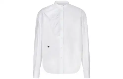 DIOR Shirts Women's White Stand Collar