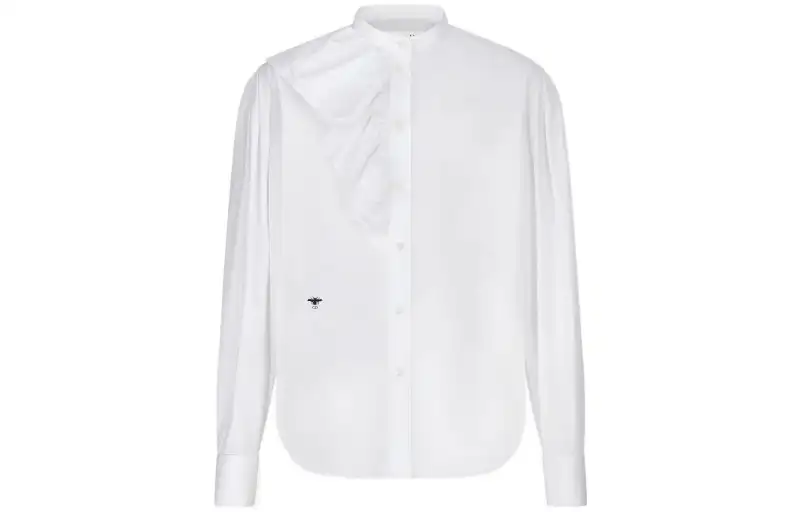 DIOR Shirts Women's White Stand Collar