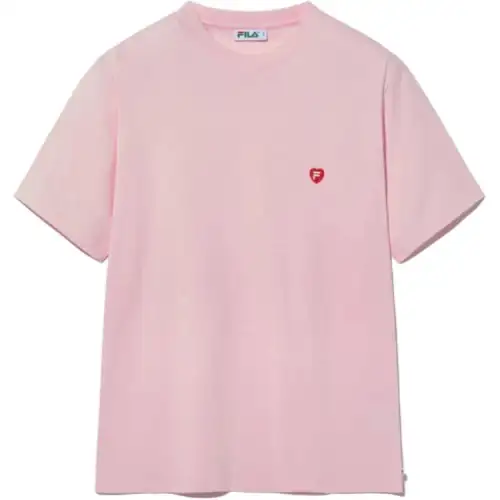 FILA T Shirts Unisex Pink Crew Neck