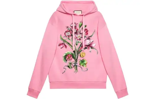 GUCCI Sweatshirts Women's Pink Hooded Moderate Regular