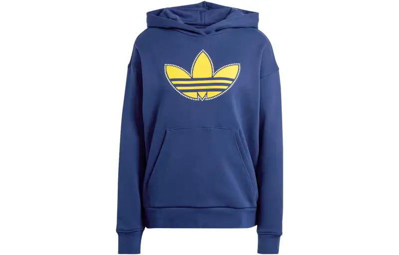 Adidas Originals Trefoil Sweatshirts Women's Dark Blue Hooded Moderate Regular