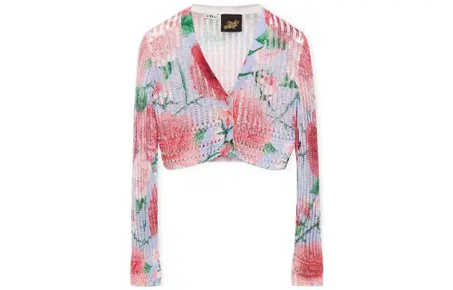 LOEWE Knitwear Women's Pink V Neck Moderate Cardigan