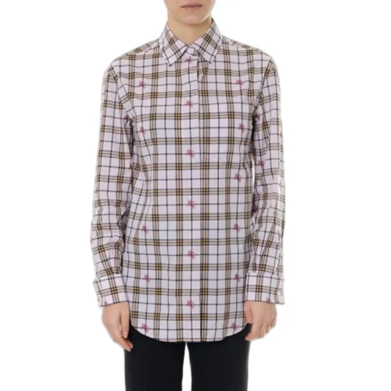 Burberry Shirts Women's Pink Square Collar Moderate