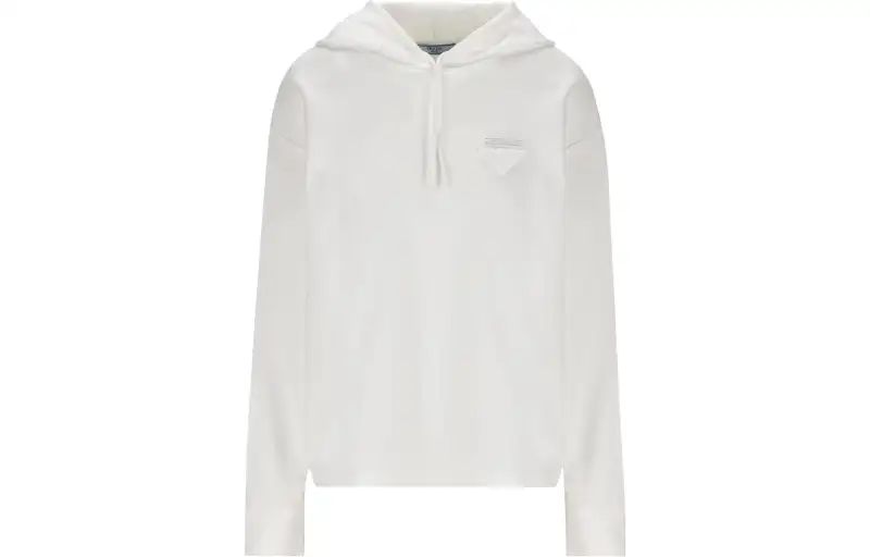 Prada triangle-logo cotton hoodie