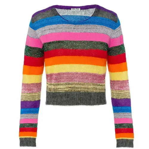 MIU MIU Knitwear Women's Multicolor Crew Neck Moderate Other