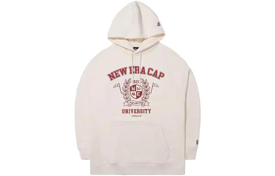 New Era Sweatshirts Women's Ivory White Hooded Moderate Regular