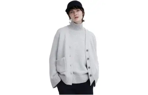 UNIQLO X Clare Waight Keller Knitwear Women's Light Gray V Neck Moderate Other