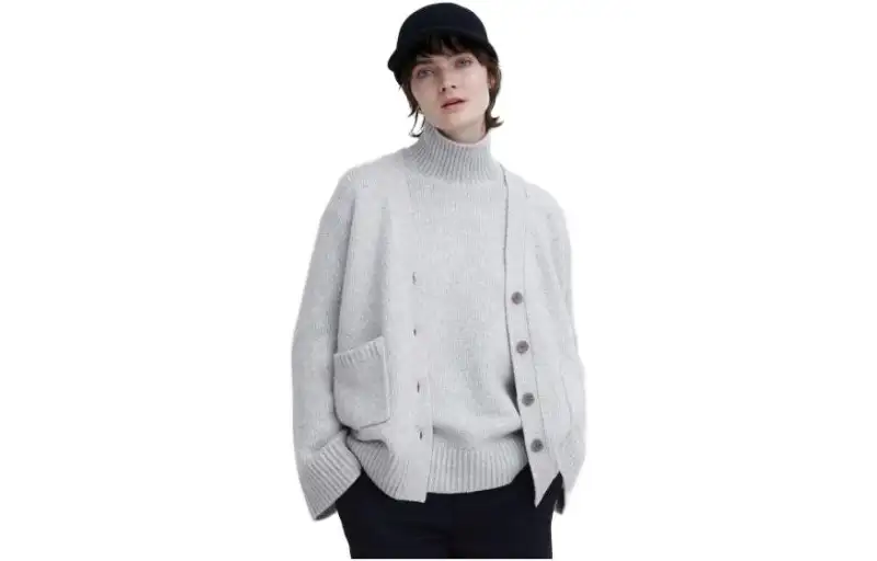 UNIQLO X Clare Waight Keller Knitwear Women's Light Gray V Neck Moderate Other