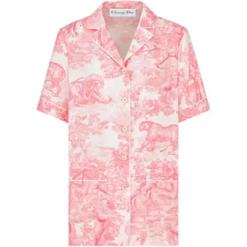 DIOR Shirts Women's Pink Lapel Moderate Other