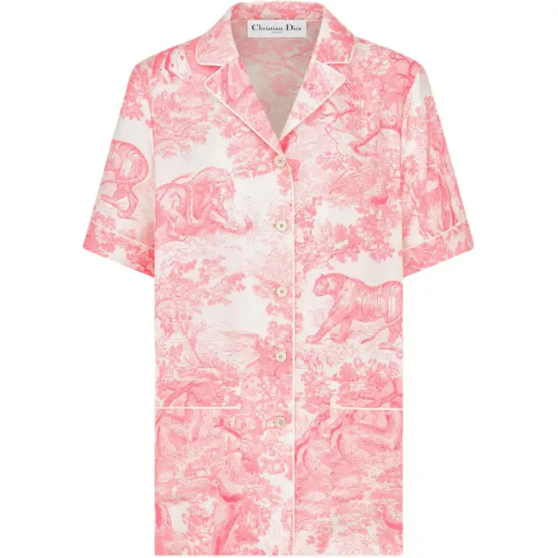 DIOR Shirts Women's Pink Lapel Moderate Other