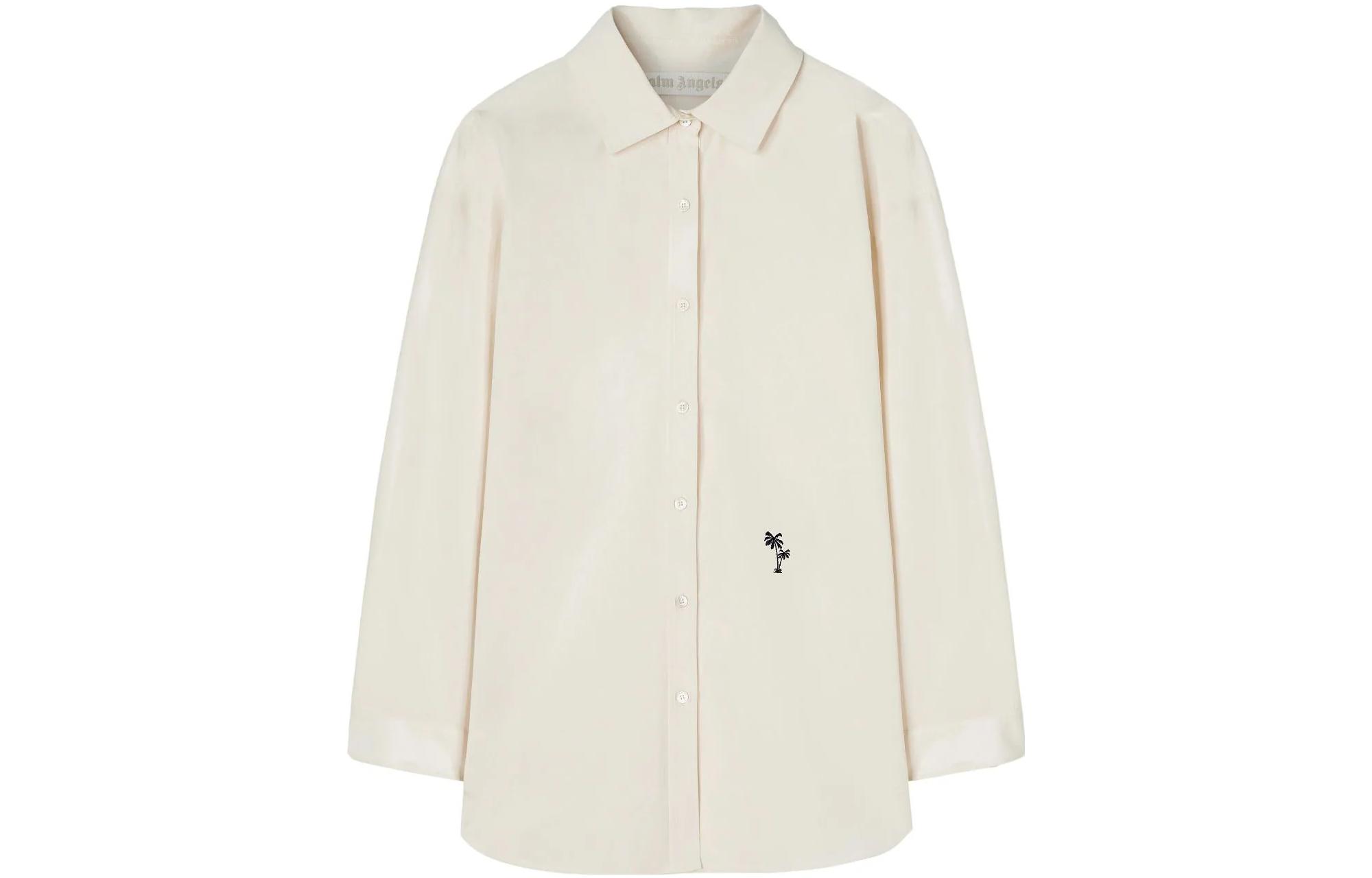 Palm Angels palms-embroidered poplin shirt